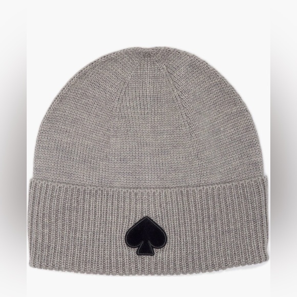 NWT Kate Spade New York Flocked Spade Beanie